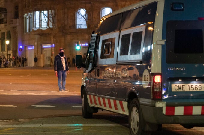 Manifestación contra el encarcelamiento de Pablo Hasél, en Barcelona