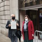 El candidato de Cs a las Presidencia de la Generalitat, Carlos Carrizosa, junto a la líder de Cs en el Ayuntamiento de Barcelona, Luz Guilarte. EUROPA PRESS