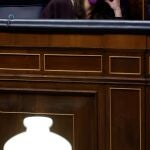 La ministra de Igualdad, Irene Montero, durante la sesión de control al Gobierno celebrada este miércoles en el Congreso