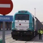 Llegada del primer tren de mercancías directo entre China y España en la estación logística de Abroñigal en Méndez Álvaro