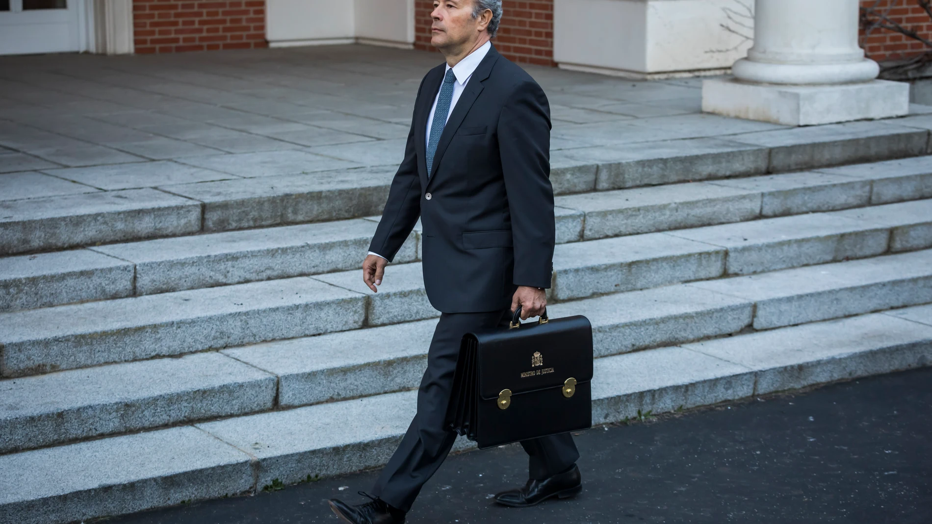 El ministro de Justicia, Juan Carlos Campo Moreno, llega al Palacio de la Moncloa
