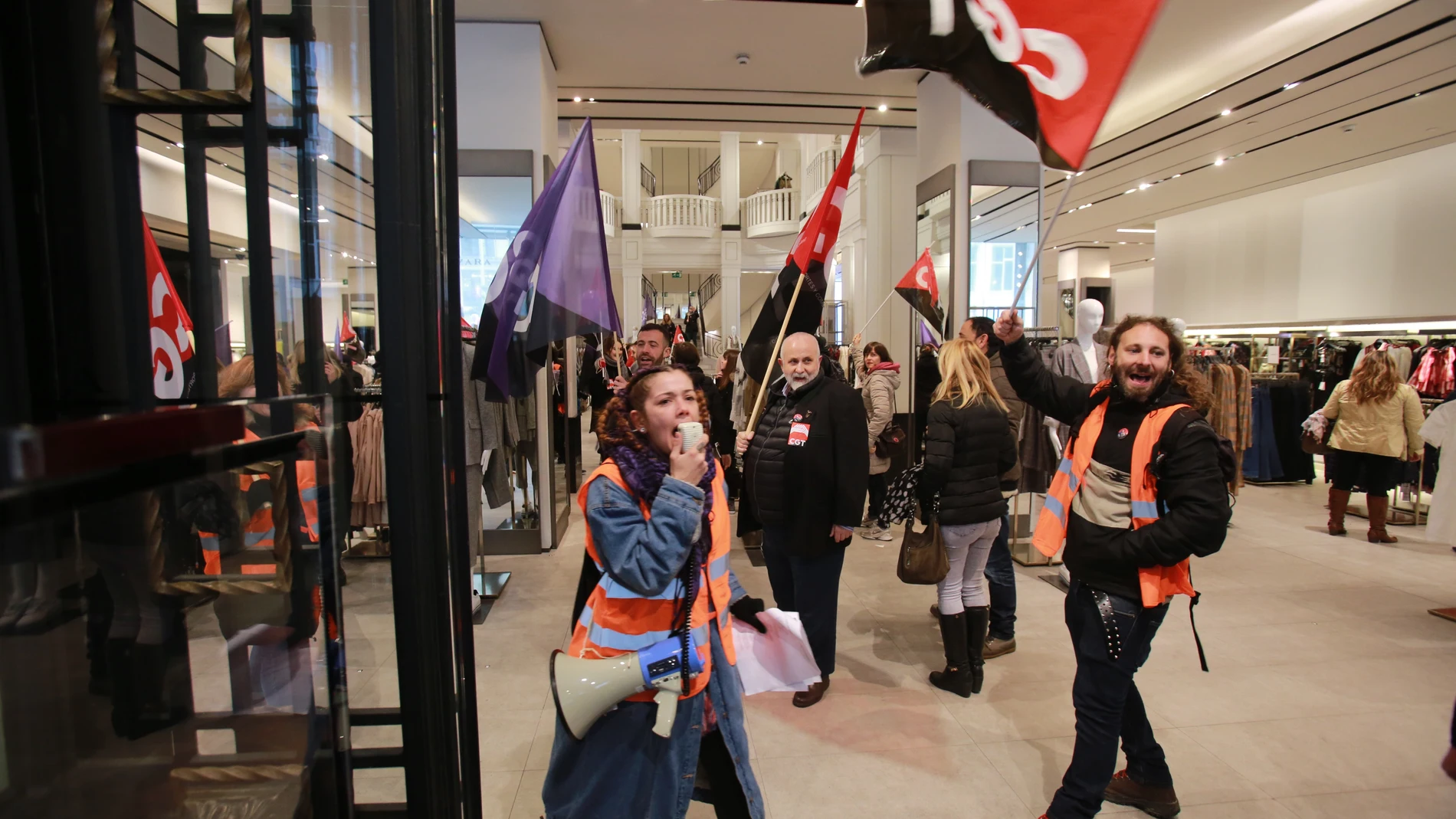 Un piquete durante el día de la mujer trabajadora