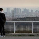 Vista de Barcelona durante un episodio de alta contaminación