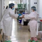 Sanitarios en un hospital
