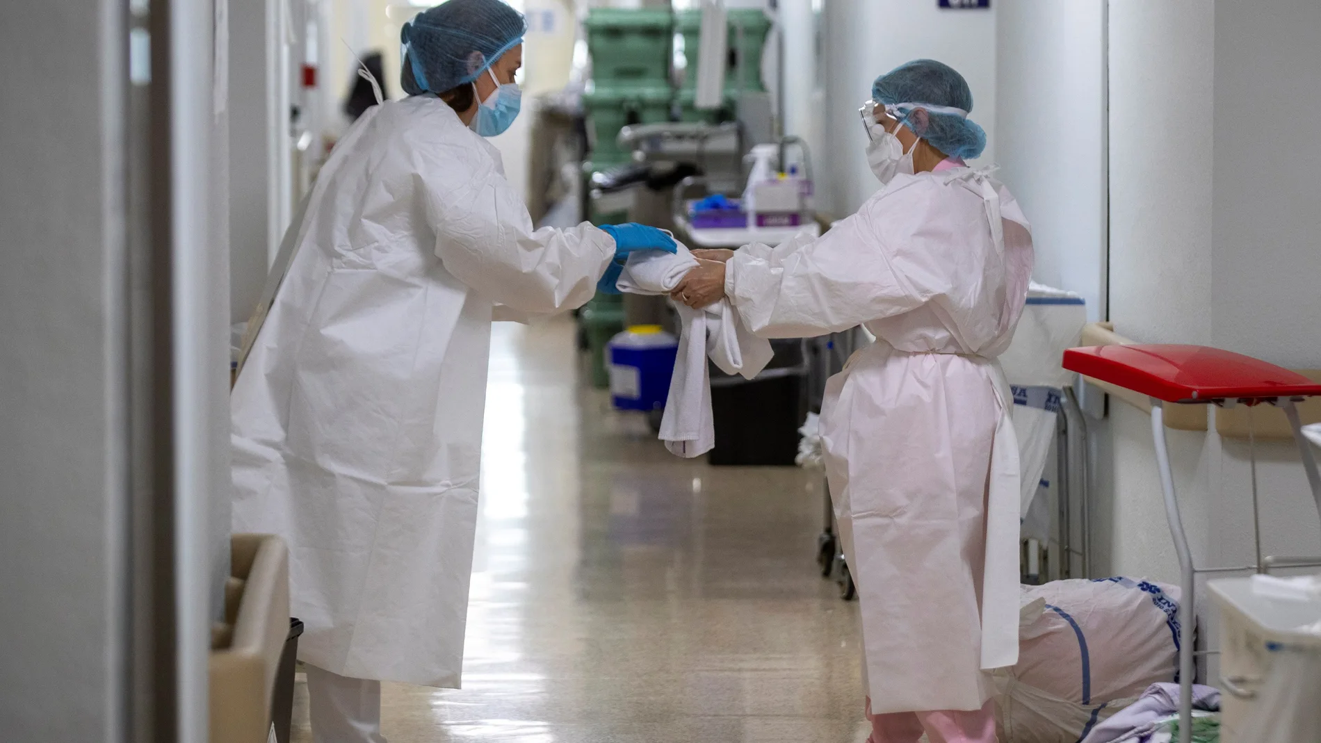 Sanitarios en un hospital