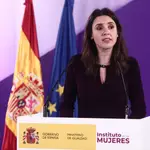 La ministra de Igualdad, Irene Montero, durante el acto institucional con motivo del 8 de marzo, Día Internacional de la Mujer