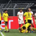 Los jugadores del Sevilla se enfadaron con el segundo gol de Haaland