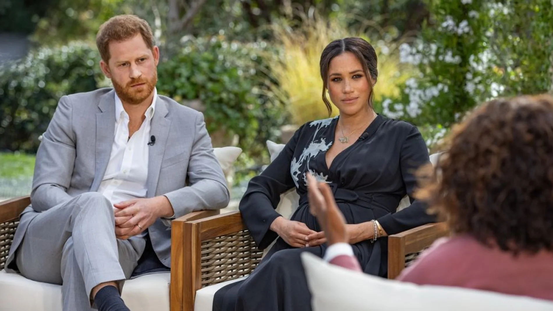 Meghan Markle y Harry durante la entrevista