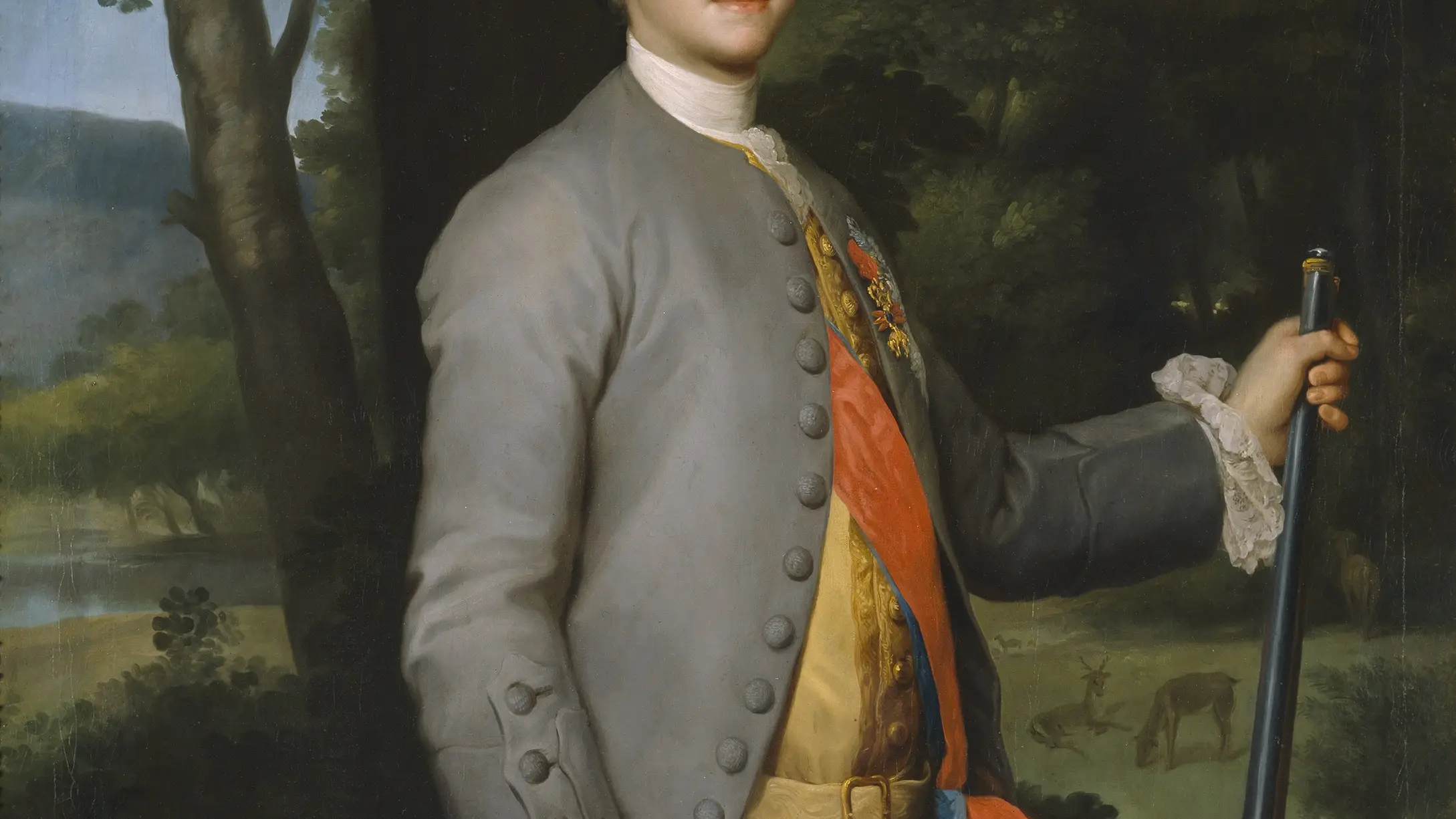 Carlos IV en su juventud (c. 1765), en un retrato de Mengs (Museo del Prado, Madrid).