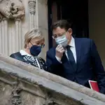 El presidente de la Generalitat valenciana, Ximo Puig, y la consellera de Sanidad, Ana Barceló