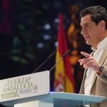 El presidente del PP-A, Juanma Moreno, ayer en la clausura del 16º Congreso Provincial del PP de Córdoba