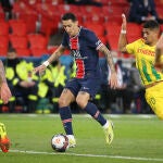 Ángel Di María abandonó de forma precipitada el partido que estaba jugando con el PSG contra el Nantes.