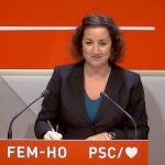 Alícia Romero (PSC) en rueda de prensa.