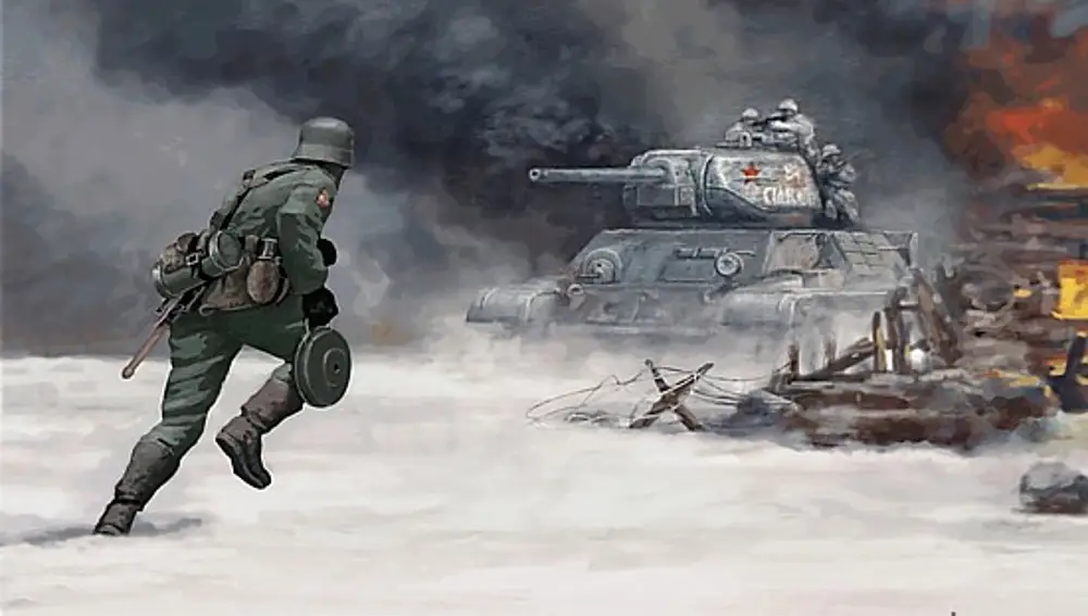 Con una mina, Ponte Anido destruye un carro soviético