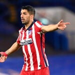 Luis Suárez con el Atlético de Madrid.