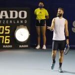 Benoit Paire, en una de sus habituales protestas