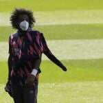 Marcelo, antes del partido entre el Real Madrid y el Celta en Vigo