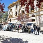 El presidente de la Diputación de Alicante, Carlos Mazón, durante el acto de entrega de los vehículos adaptados para las asociaciones de Alzheimer