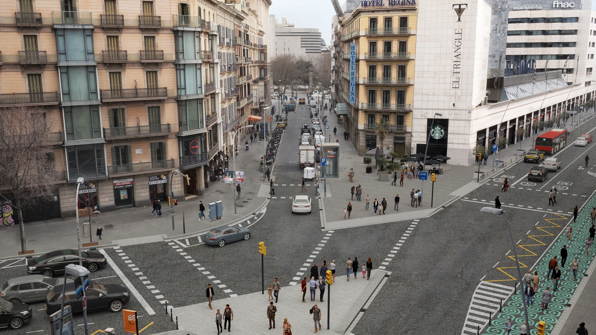 Imagen aérea de la calle Pelayo