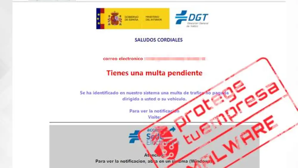 Si te llega esta multa de la DGT, elimínala de inmediato