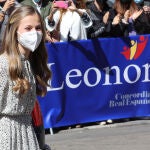 La Princesa Leonor a su llegada al Instituto Cervantes de Madrid.