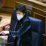 La ministra de Educación y FP, Isabel Celaá, ayer en el Congreso