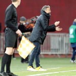 Luis Enrique anima a sus jugadores en el partido disputado en Tiflis