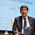 El vicepresidente de la Junta y consejero de Turismo, Regeneración, Justicia y Administración Local, Juan Marín, hoy en los desayunos informativos de Europa Press Andalucía