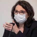 La portavoz y vicepresidenta del Consell, Mónica Oltra durante la rueda de prensa posterior a la reunión plenaria semanal del Gobierno Valenciano