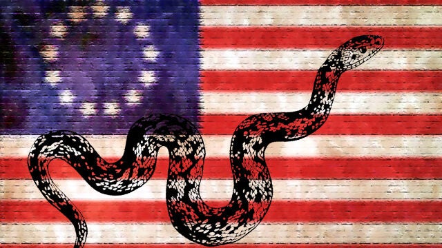 La Guerra de Independencia de EE.UU. está envenedada por la crueldad. En la foto, La bandera Betsy Ross, la primera que representó a las trece colonias
