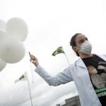 Un grupo de enfermeras realiza un acto a favor del Sistema Único de Salud (SUS
