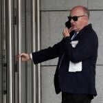 Manuel García Castellón, el juez que investiga al excomisario José Villarejo, a su llegada este lunes a la Audiencia Nacional, donde ha citado a declarar como imputados al exembajador de Guatemala en EE.UU
