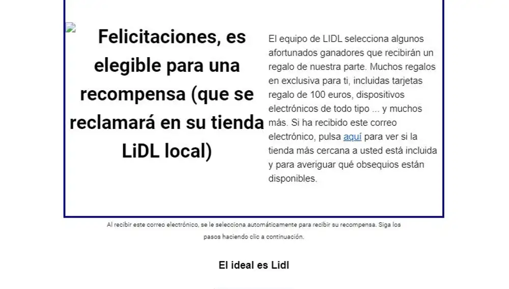 Como puede observarse, el mensaje está lleno de erratas