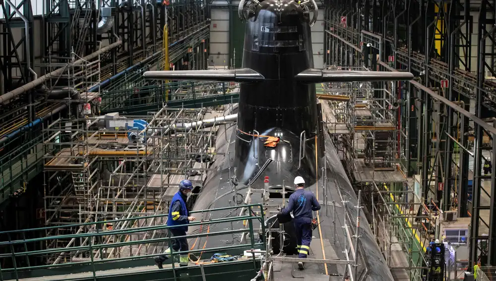 Imagen de la construcción del submarino S-80 en el astillero de Navantia en Cartagena