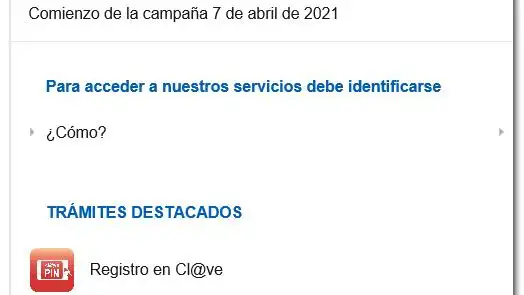 Servicio de tramitación borrador/declaración Renta Web