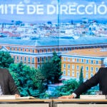El presidente del Partido Popular, Pablo Casado, ayer, en la reunión del Comité de Dirección en la sede de Génova