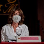 La fiscal general, Dolores Delgado, durante la ponencia ‘La Fiscalía en la Sociedad Democrática’ en el Ateneo de Madrid