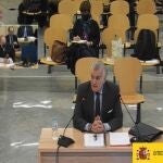 Luis Bárcenas, durante una sesión del juicio de la "caja B" del PP que se celebra en la Audiencia Nacional