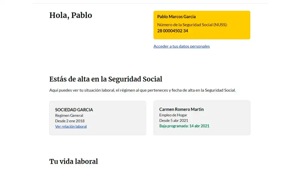 Import@ss área personal