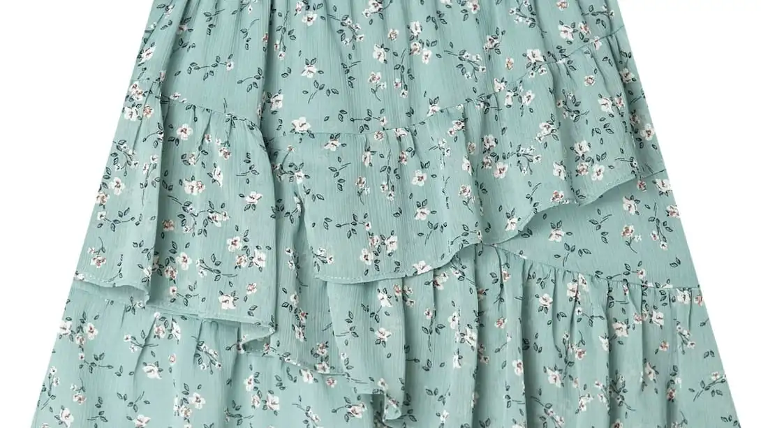 Minifalda estampada volante de Stradivarius