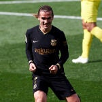 Antoine Griezmann celebra uno de sus goles contra el Villarreal.