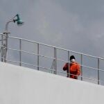 El Prometheus Leader, que llegó a Vigo procedente de Southampton, en Reino Unido, y está atracado en el muelle de Trasatlánticos en el Puerto de Vigo, donde debería permanecer varios días, hasta el final de la cuarentena