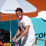 Rafa Nadal, entrenando en la Caja Mágica antes de disputar el Mutua Madrid Open