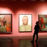 Tres cuadros de la exposición "Guerra y Paz en el arte ruso", inaugurada en el Museo Ruso de Málaga en 2021