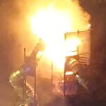 Incendio provocado en un parque infantil en Usera
