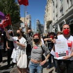 Trabajadores H&M se manifiestan contra el expediente de regulación de empleo (ERE) que afectará a un máximo de 1.100 empleados en España