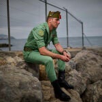 El legionario Lara Malia, de 27 años, durante la entrevista con LA RAZÓN en El Tarajal, Ceuta