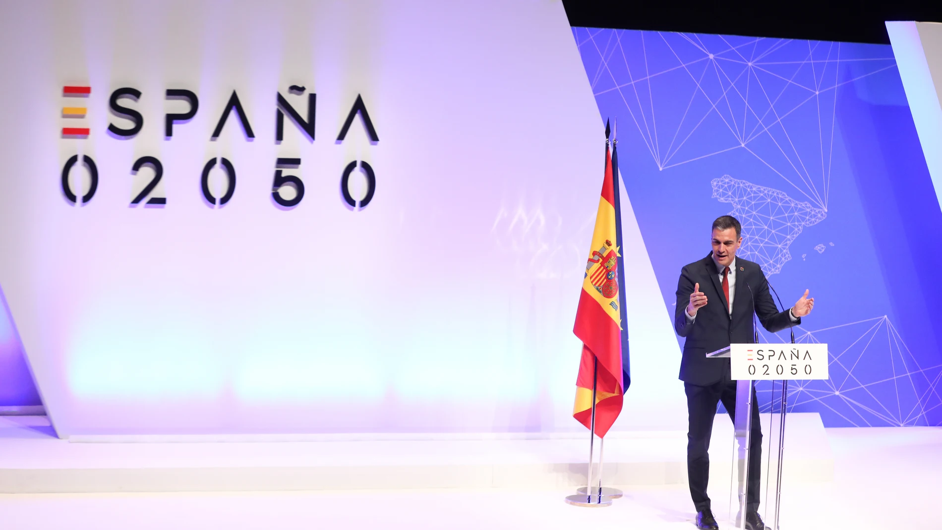 El presidente del Gobierno, Pedro Sánchez, interviene en la presentación del proyecto España 2050
