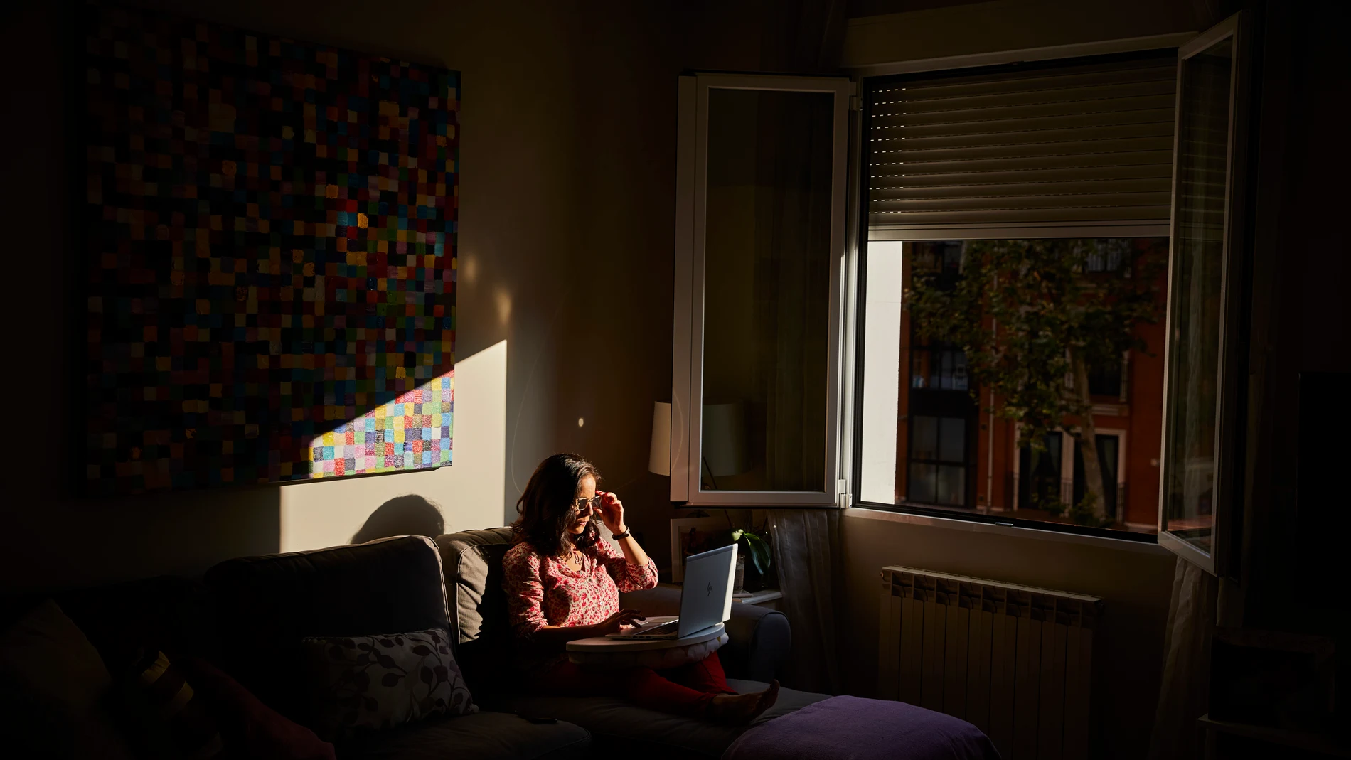 Pilar Rivera, trabajadora que actualmente realiza teletrabajo en casa