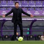 Simeone, durante el Valladolid-Atlético de Madrid